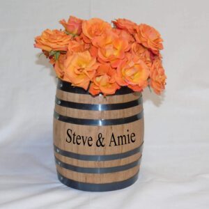 Oak Barrel Centerpiece Flower Vase