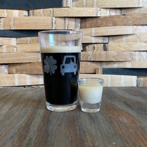 Irish Car Bomb Etched Pint and Shot Glasses Gift Set