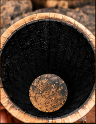 Interior of a number 3 char oak barrel